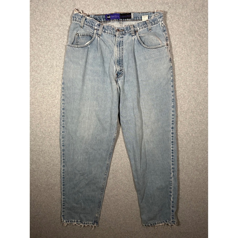 Vintage Levis SilverTab Baggy Fit Jeans Mens 36x32 Light Wash Made in USA 90s